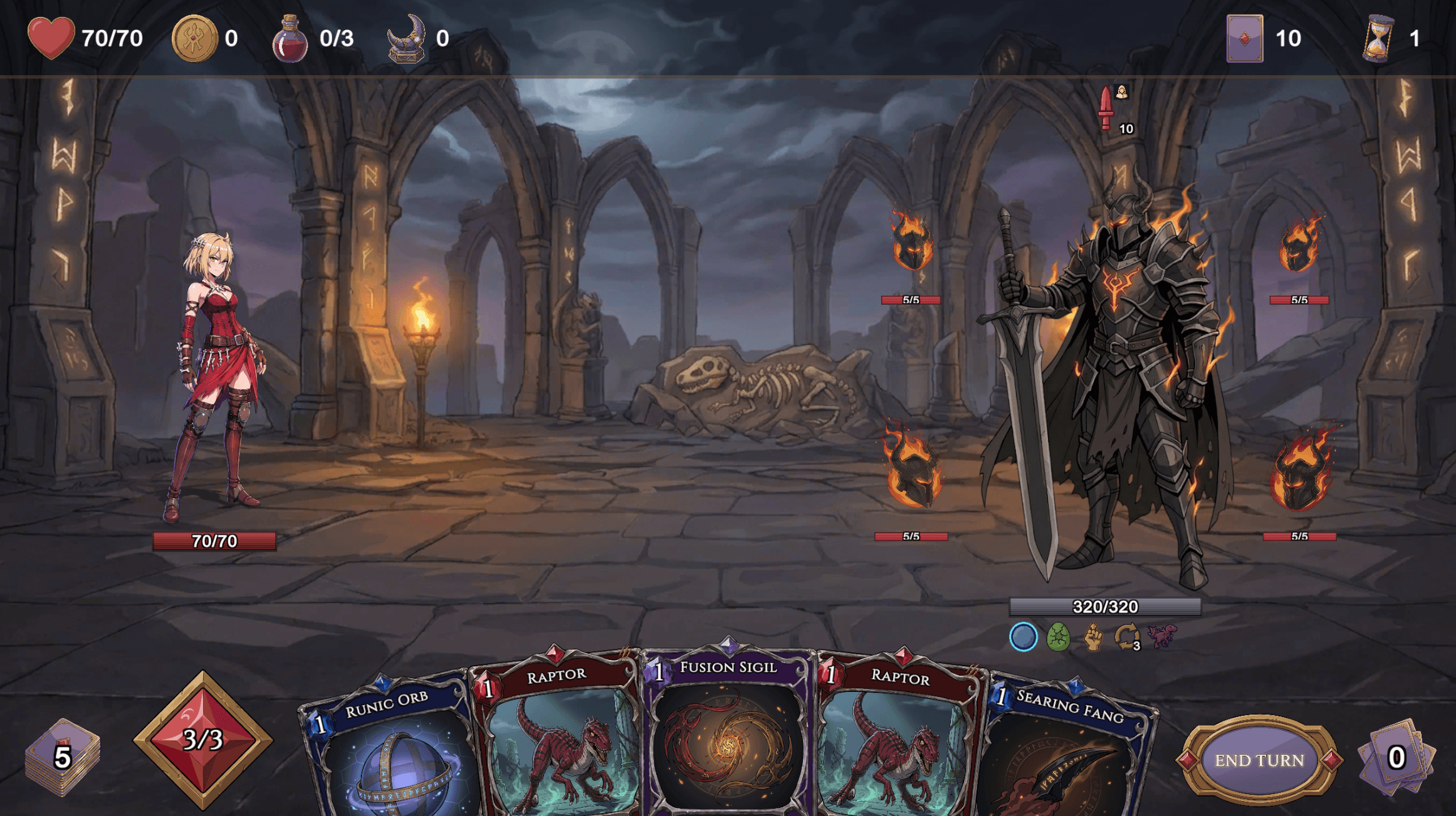 Last Ember boss encounter — flame knight