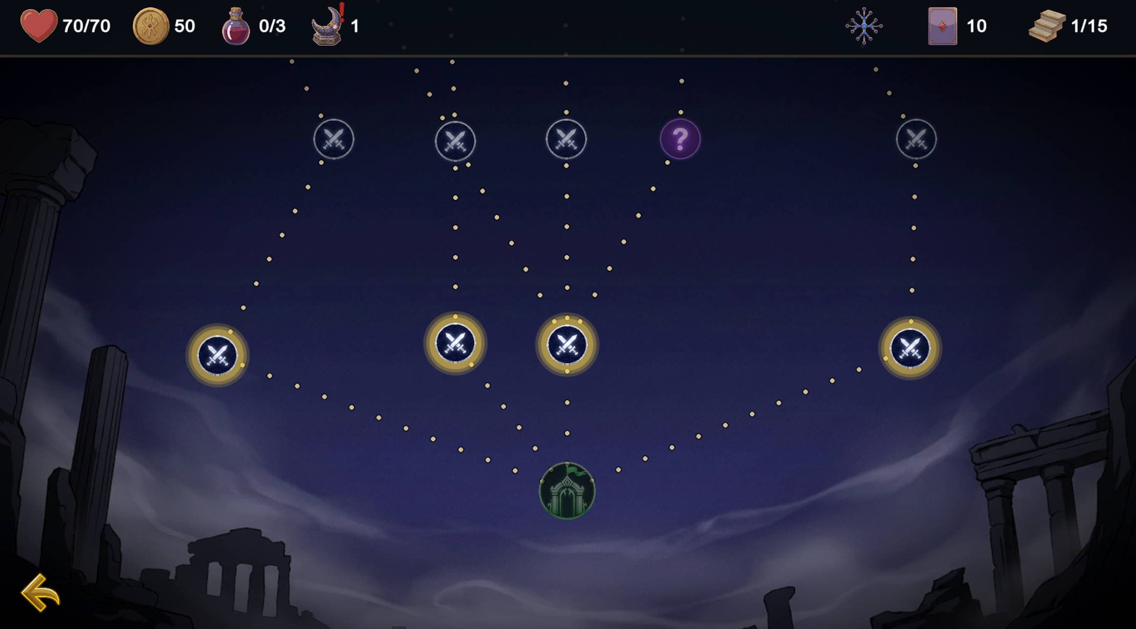 Map-node algorithm — Mystery vs Heal event branching